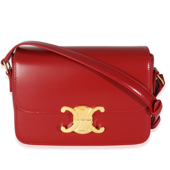 Celine Handbags - Celine Red Shiny Calfskin Teen Triomphe